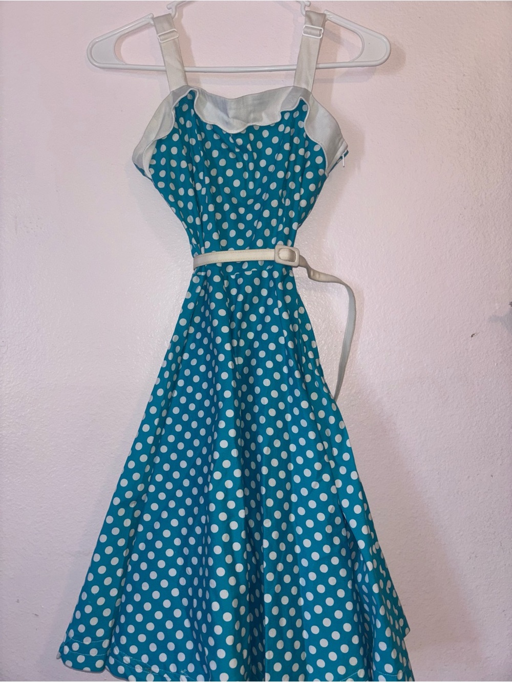 Pinup Couture Netti Blue White Polka Dot A-Line Swing Dress Vintage Style